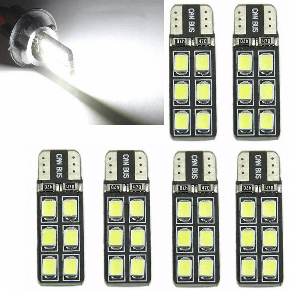 6Pcs T10 2835 LED Canbus Super Bright Car Width Lights Lamps Bulbs White