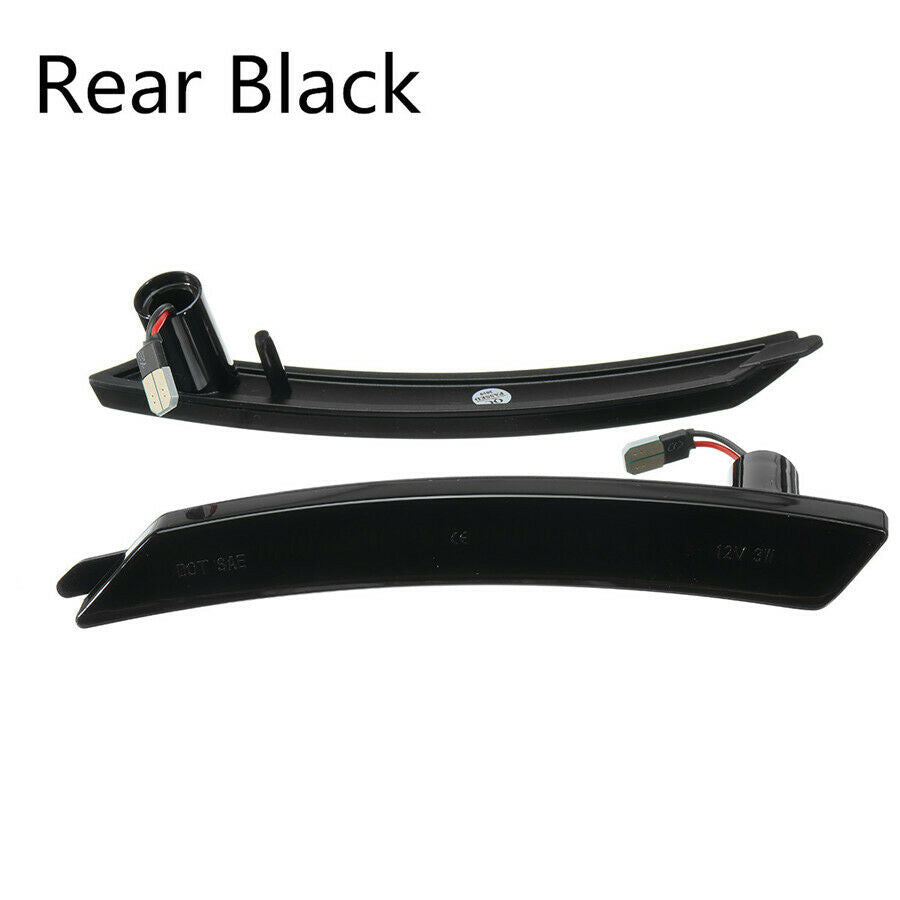 2 Pcs Smoke Color ABS Plastic Approx.110g Rear Fender Red LED Side Marker Light