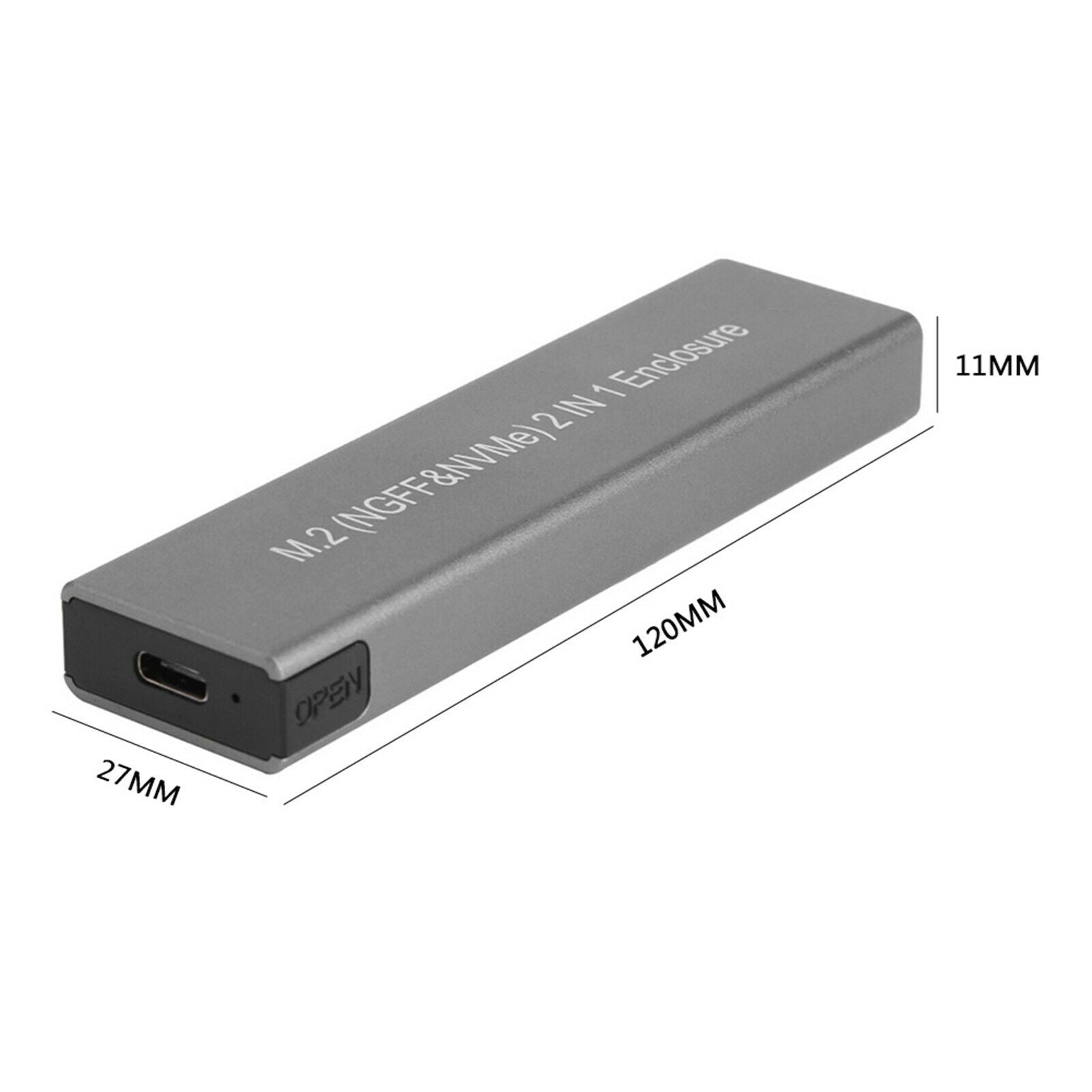 Aluminum M.2 NVME to USB 3.1 Enclosure Adapter M B Key for 2230 NVMe SSD