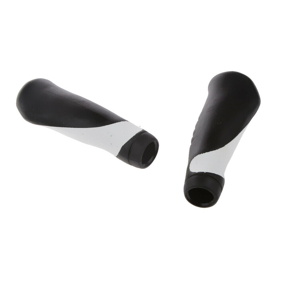 Mountain Bike Bicycle Handlebar Soft Rubber Bar Grips Cover Black + White
