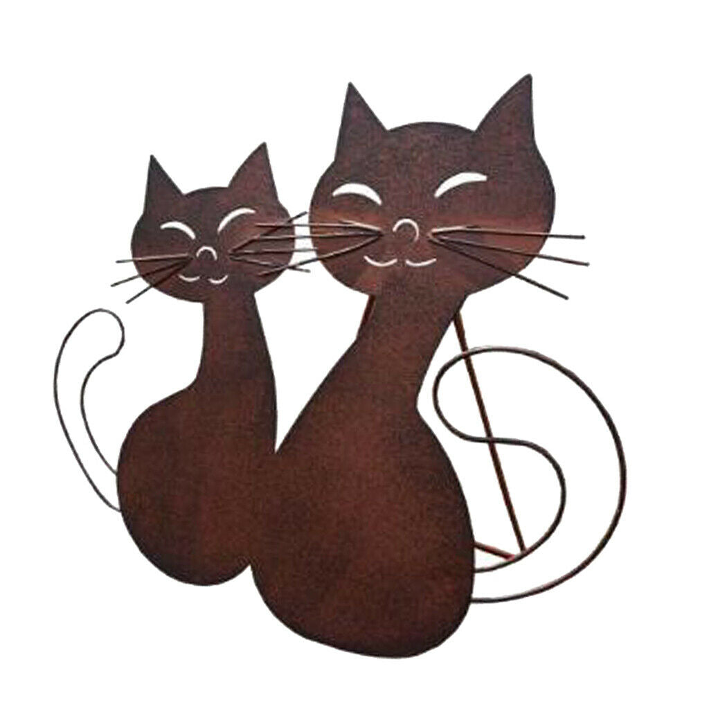 Iron Art Cat Metal Sculpture Spring Handicraft Crafting Furnishing Craft for