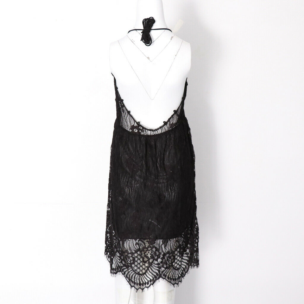 Women Summer V-Neck Spaghetti Straps Lace Backless Party Club Beach Dress