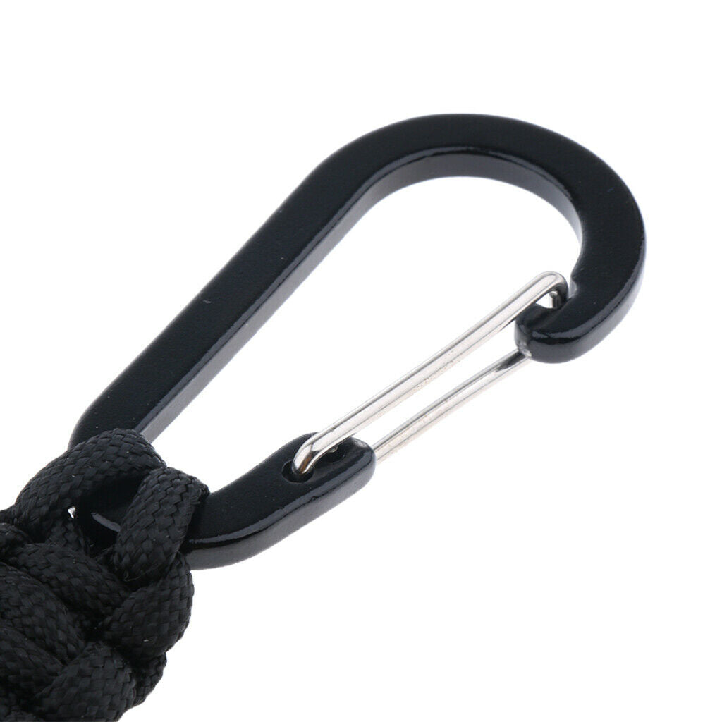 Paracord Keychain Carabiner Survival Tool with Carabiner Black