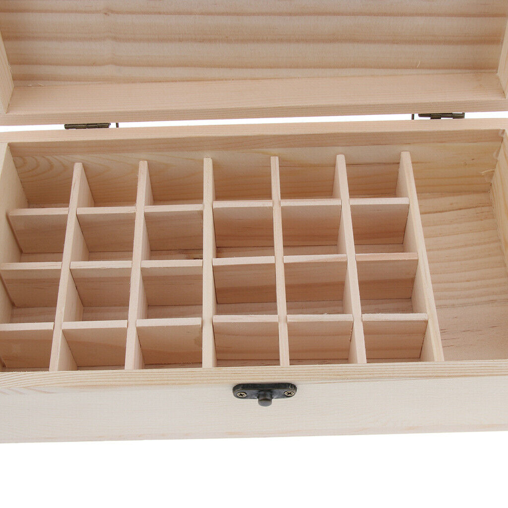 2x 25 Slot Wooden Essential Oils Storage Box Organizer for 15ml/ 100ml Oils