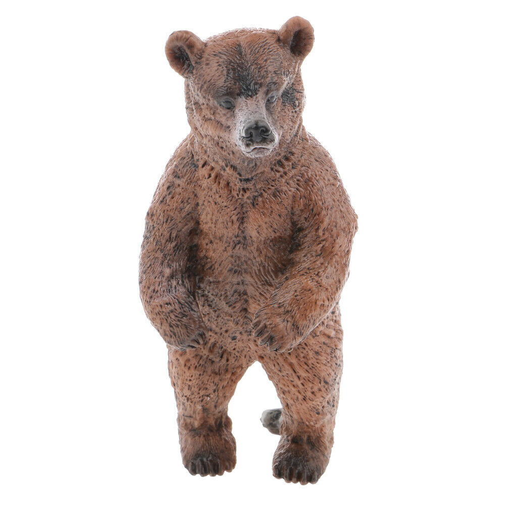 Educational Zoo Animals Jungle Animals for Kids, Hand Painted Brown Bear Figures