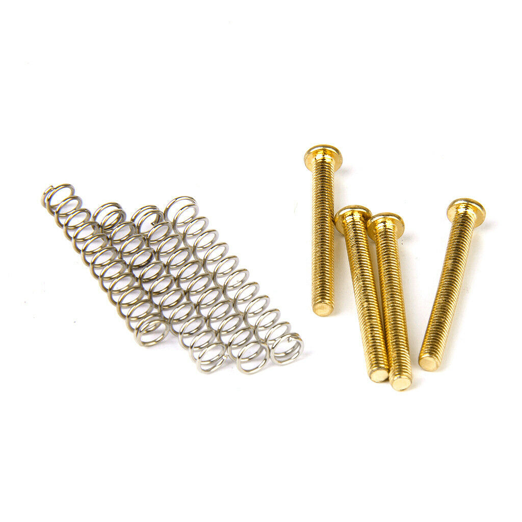 4x Quality Guitar Humbucker Pickup Surround Mounting Golden Screws & Springs 3mm