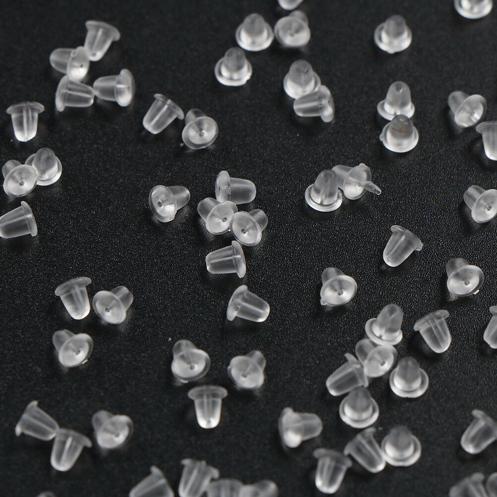100pcs Earrings Jewelry Accessories Bullet rubber Ear Plugging/blocked DI.l8
