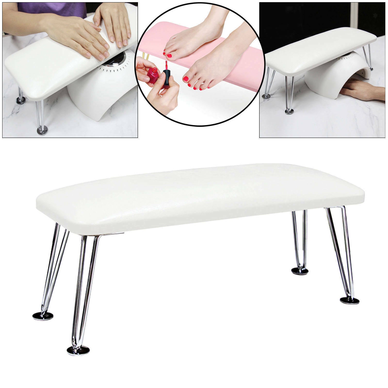 Nail Arm Rest PU Leather Manicure Table Desk Cushion  white
