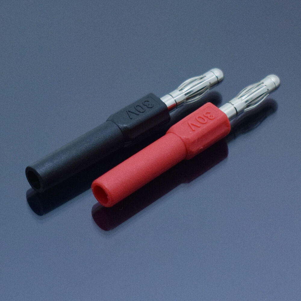 4pairs Copper Insulated 4mm Banana Male to 4mm Banana Female Adapter Converter