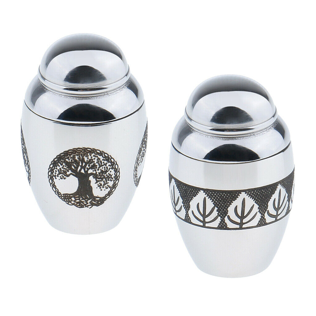 2Pcs Tiny Memorial Keepsake Charms Pendant, Cremation Urns Jar Container for