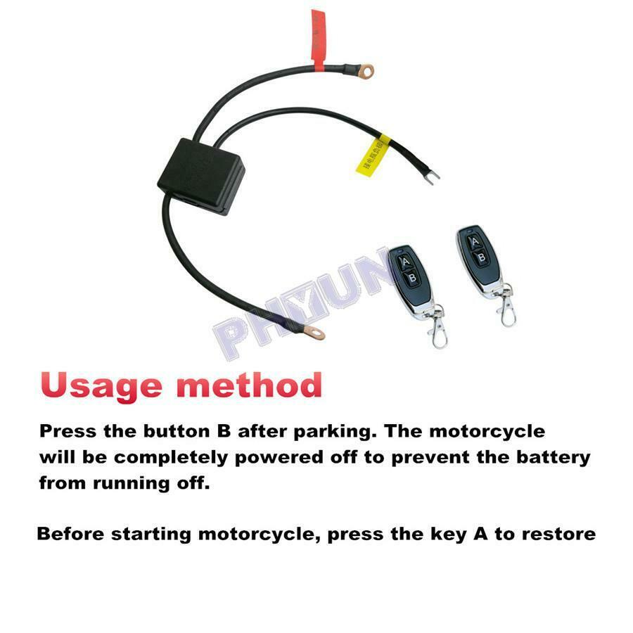 Motorcycle ATV Battery Disconnect Cut Off Isolator Dual Remote Control Switches