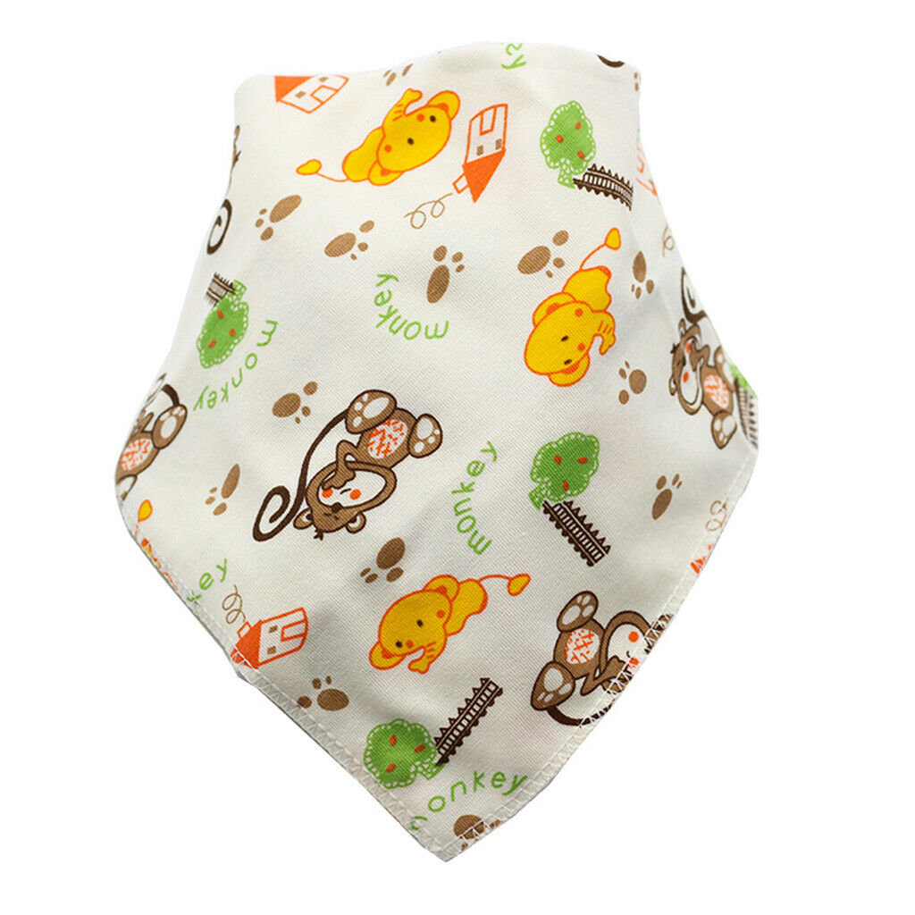 2pcs Breathable Cartoon Triangle Baby Bibs Drool Girls Feeding Accessory