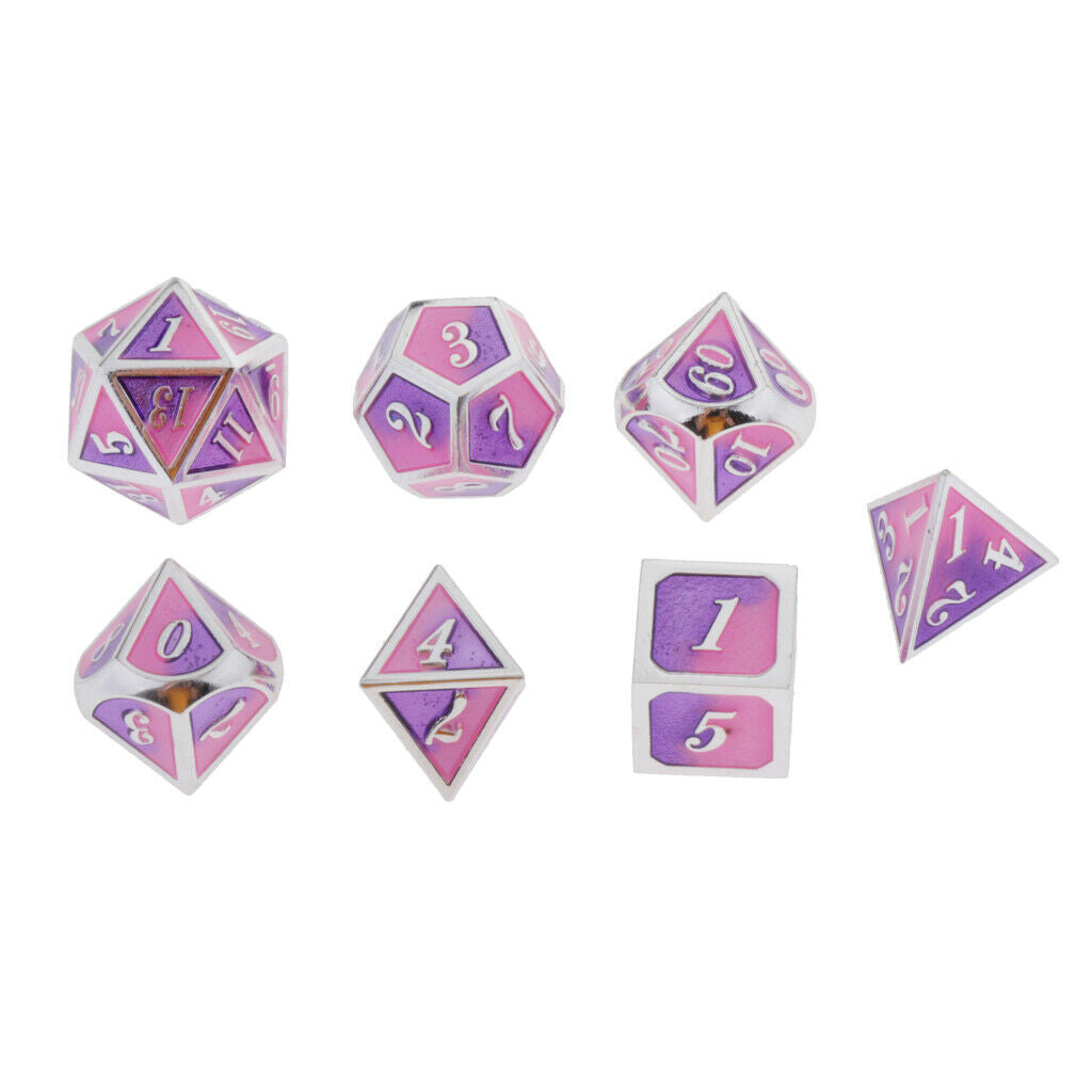 Multi-sided Dice for Dragon Scales DnD D&D Pathfinder RPG Dices Pink Purple