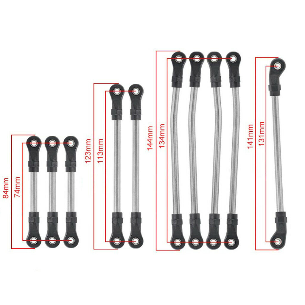 Upgrades Stainless Steel Linkage Steering Links324mm Wheelbase for 1/10 Scale RC