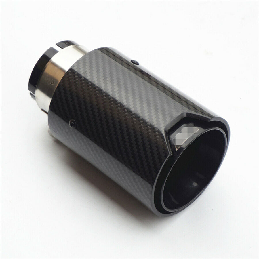 Universal Carbon Fiber Exhaust Pipe Tips 2.5'' In 3.5'' Out Real Carbon Fiber