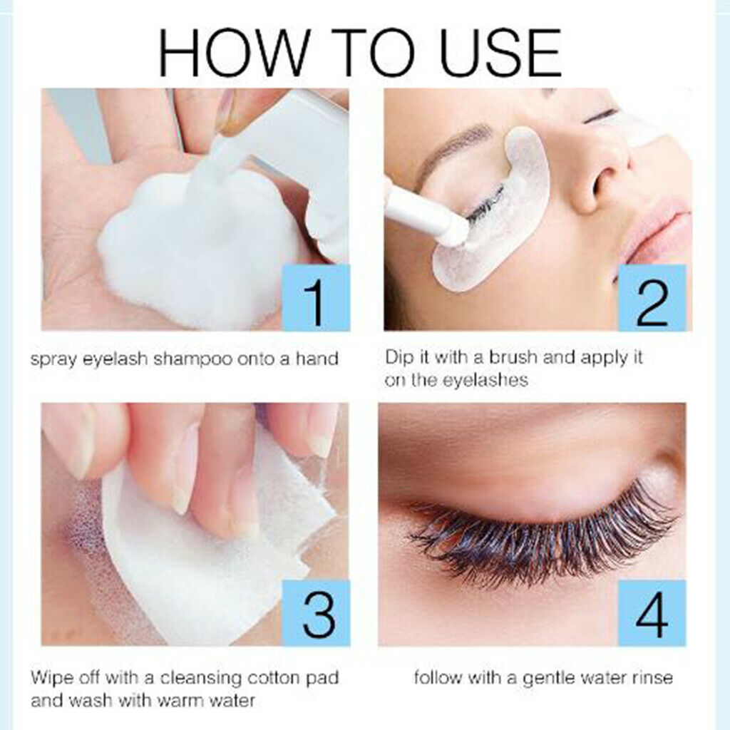 50ml Eyelash Extension Shampoo Foam Clean Gentle Formula for Salon Home Travel
