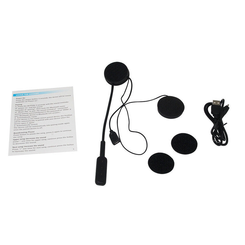 Bluetooth Motorcycle Helmet Headset Hands Free Earphone for Motorbike Riding