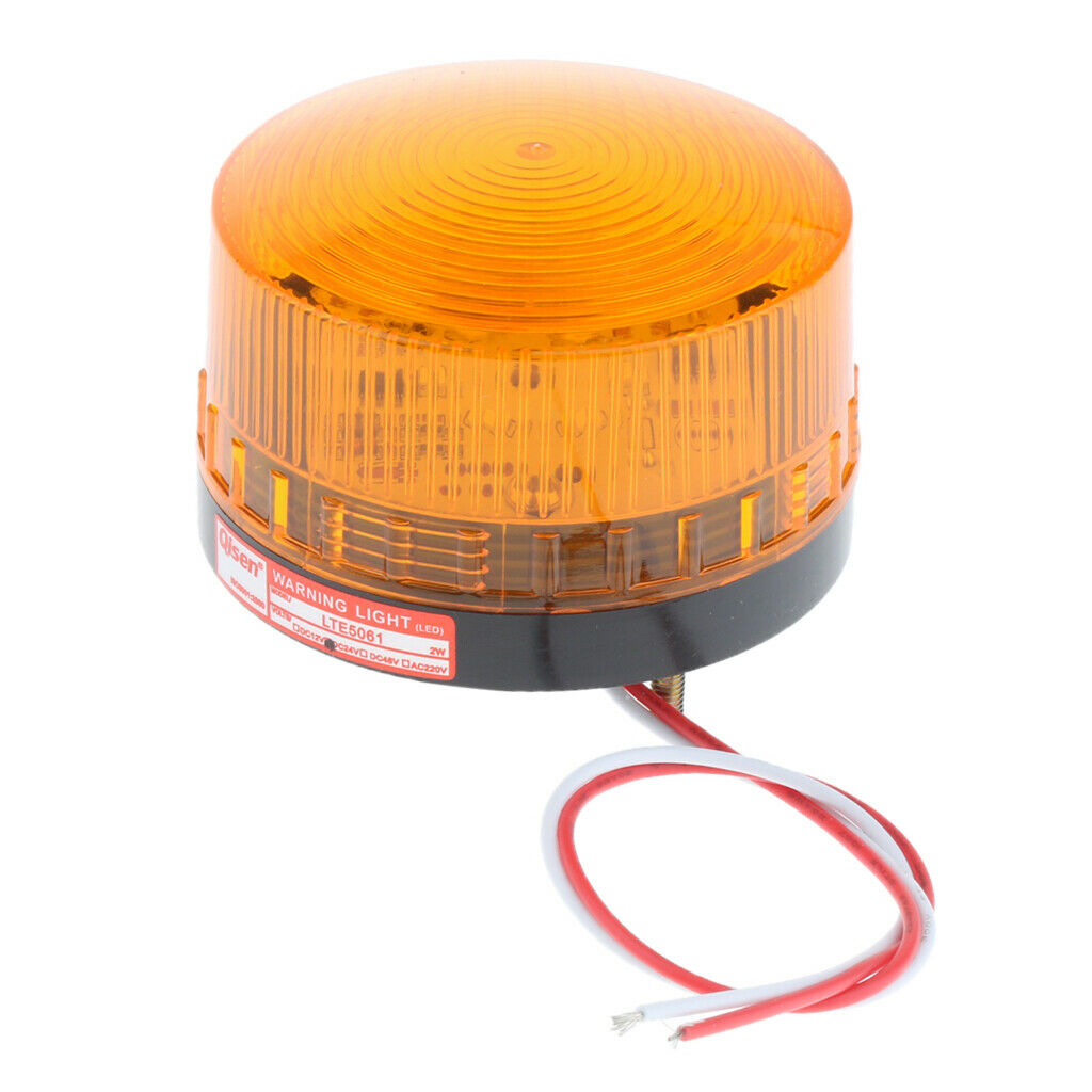 24V Industry Stroboscopic / Always-on Warning Light Round Beacon Lamp Yellow