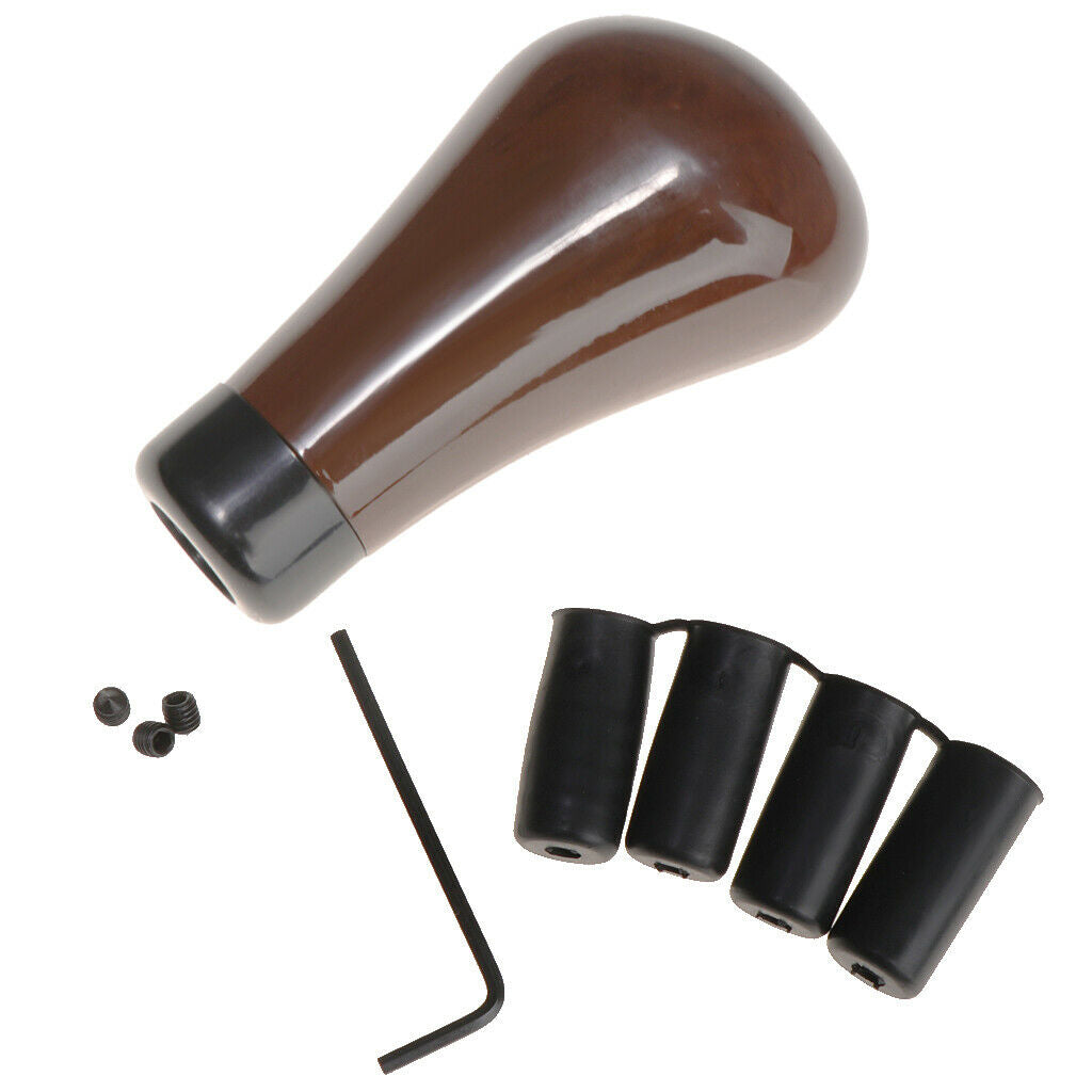 Plastic Manual Car Gear Shift Knob Shifter Lever Head Brown with Hoses Kit
