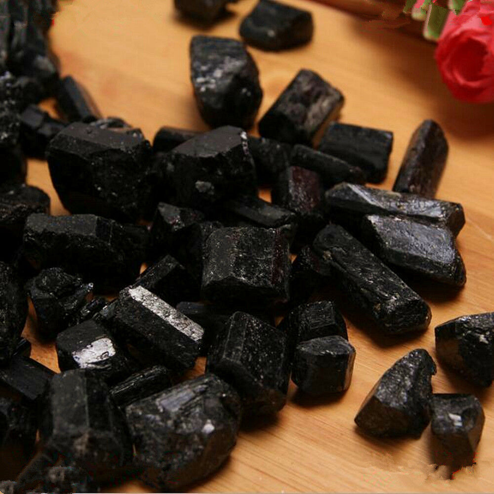 Natural 50g Black Tourmaline Crystal Rough Rock Mineral Specimen Healing Stone