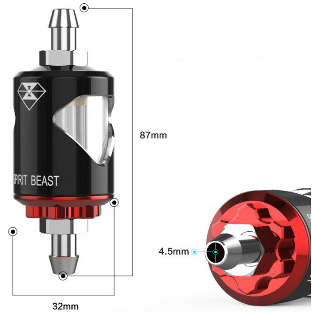 6mm Dia Hose Alloy Motorcycle Gasoline Inline Gas Oil Fuel Filter Cleaner