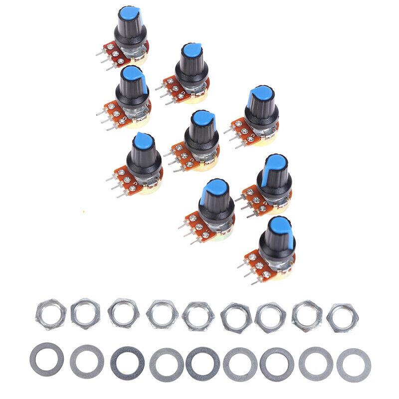 9Pcs/set 1K 2K 5K 10K 20K 50K 100K 500K 1M Ohm Linear Taper Rotary Potent.l8