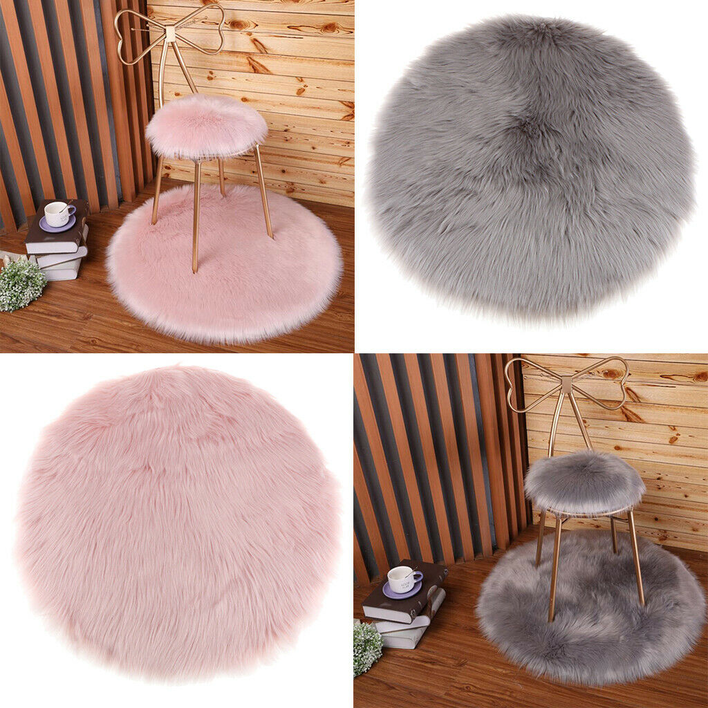 Different Colors Faux Fur Seat Cushion Pad, Artificial Plush Seat Mat