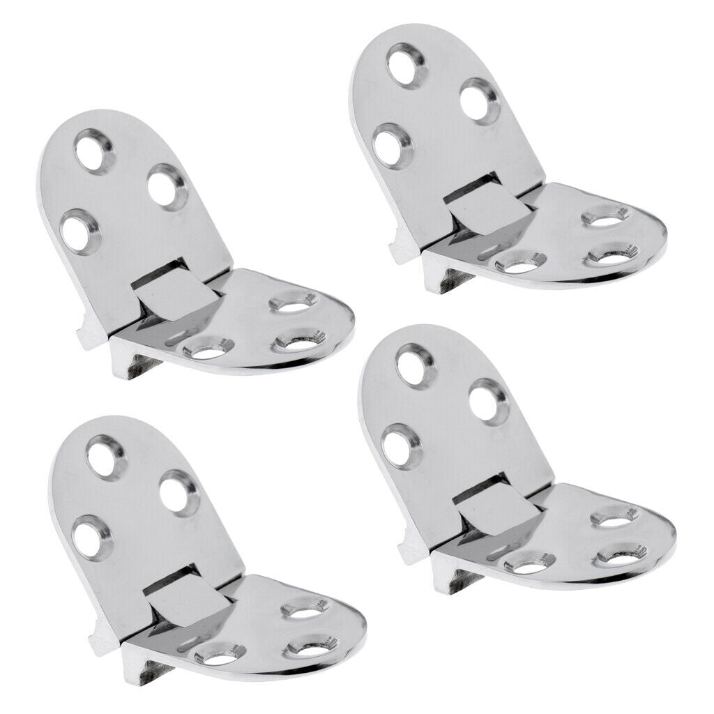 4pcs Polished 316 Stainless Steel Marine Boat Flush Strap Hinge Door Hinge