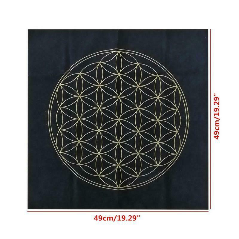 Tarot Card Tablecloth Flower of Life Divination Altar Cloth Board Game Card Pad