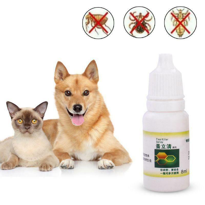 8ml Pet Dog Cat Flea Tick Killer Anti-flea Insecticide Spray Lice Insect Remover