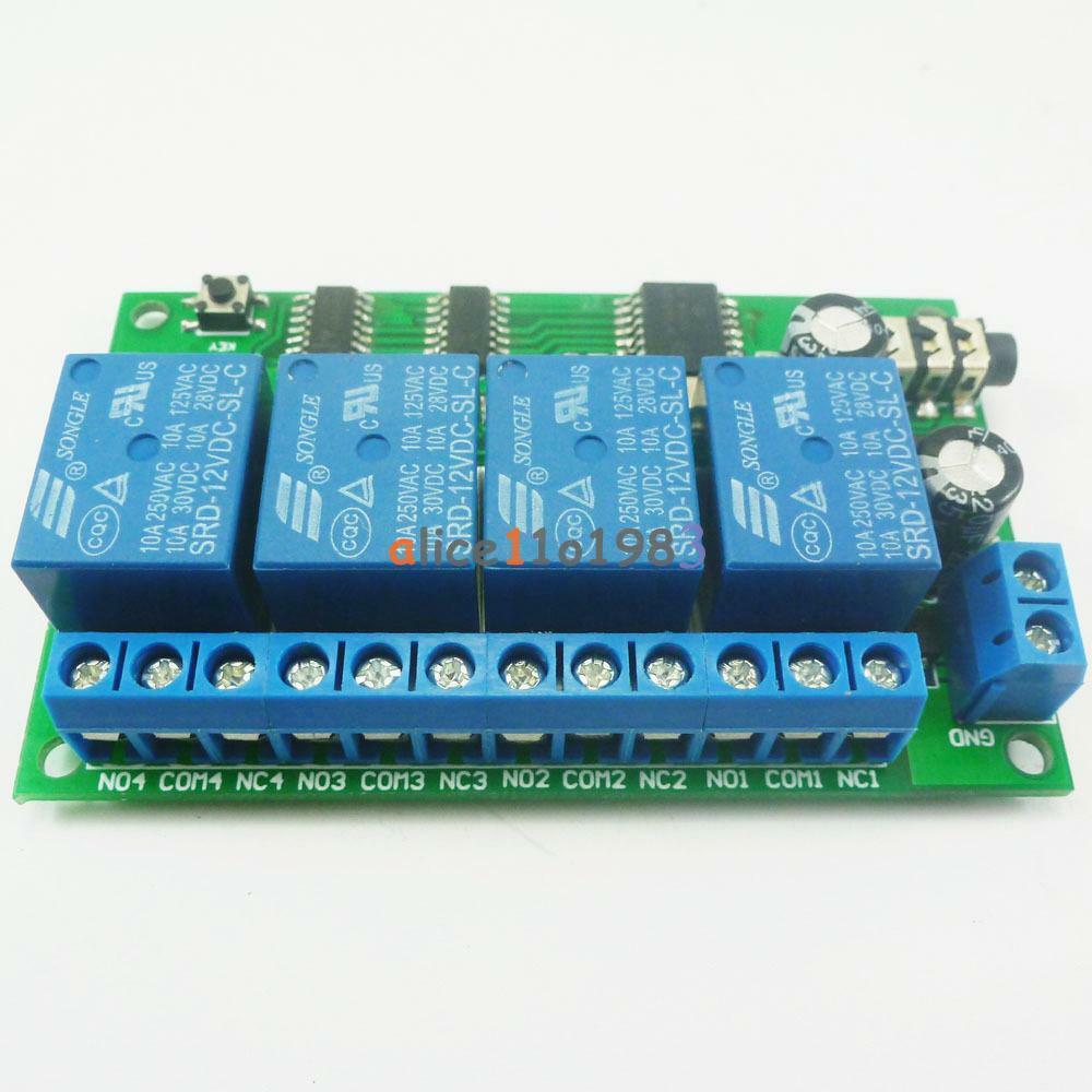 AD22B04 12V 4CH MT8870 DTMF Tone Signal Decoder Relay Phone Remote Control PLC
