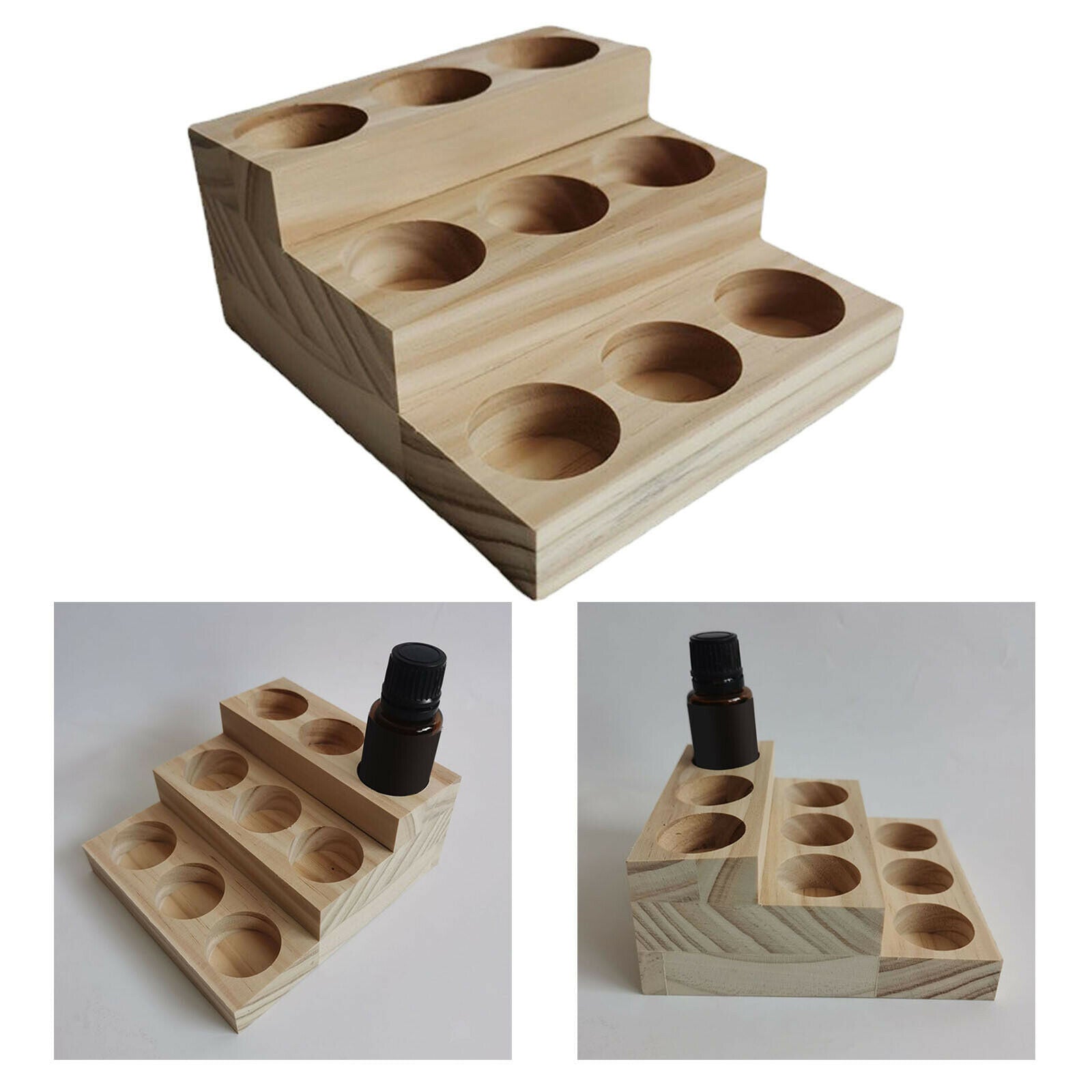 Essential Oil Display Stand 9 Slots Bottles Storage Rack Jewelry Stands