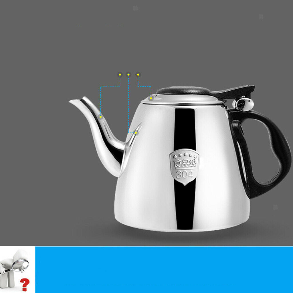 New Stainless Steel Teapot Coffee Pot Water Kettle 1.2L Catering Restaurant