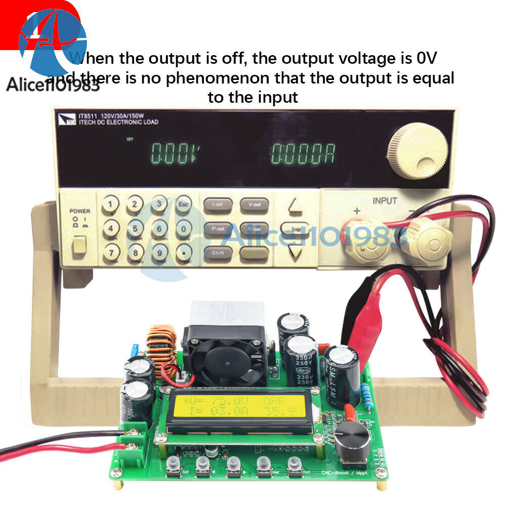 DPX800S DC-DC NC CV CC Booster Module CNC Boost DC12V-120V 0-15A Adjustable MPPT