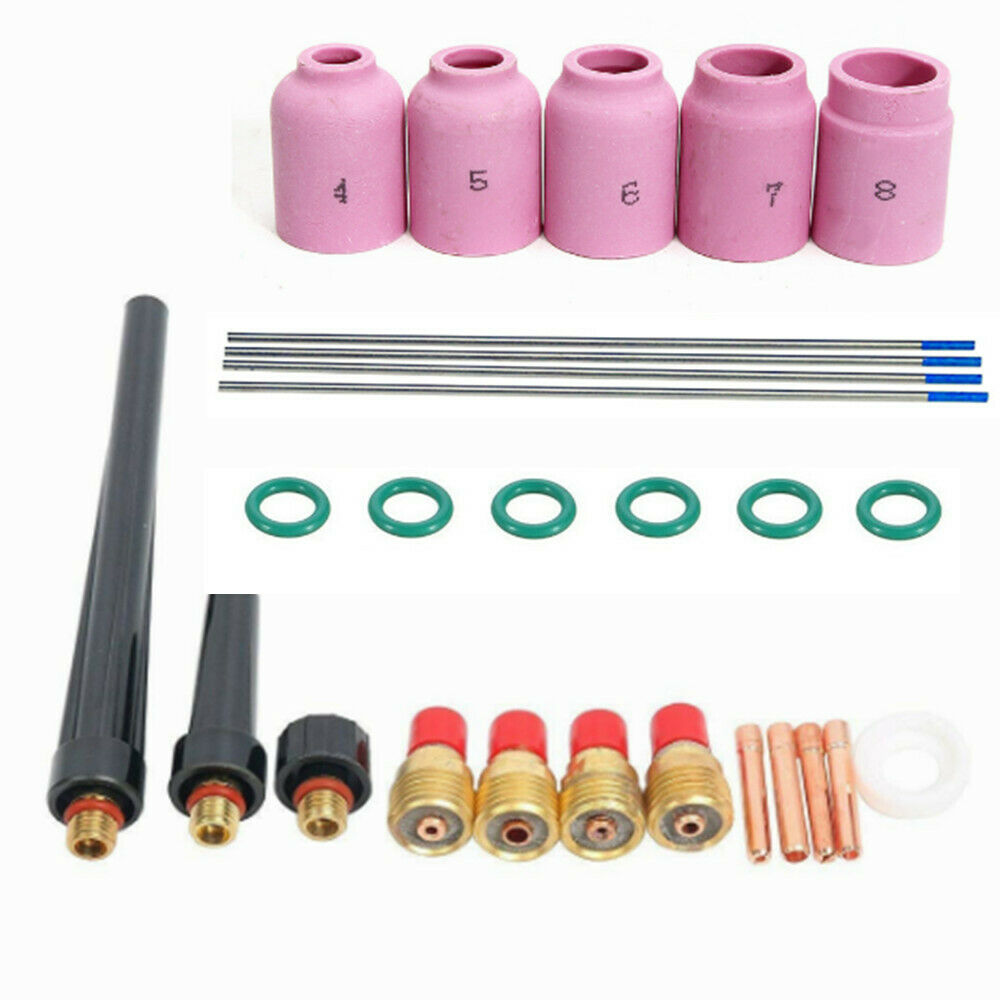 Suitable for Wp9/20/25Tig Torch Stubby Gas Lens Heat-Resistant Glass Set 49 Pcs