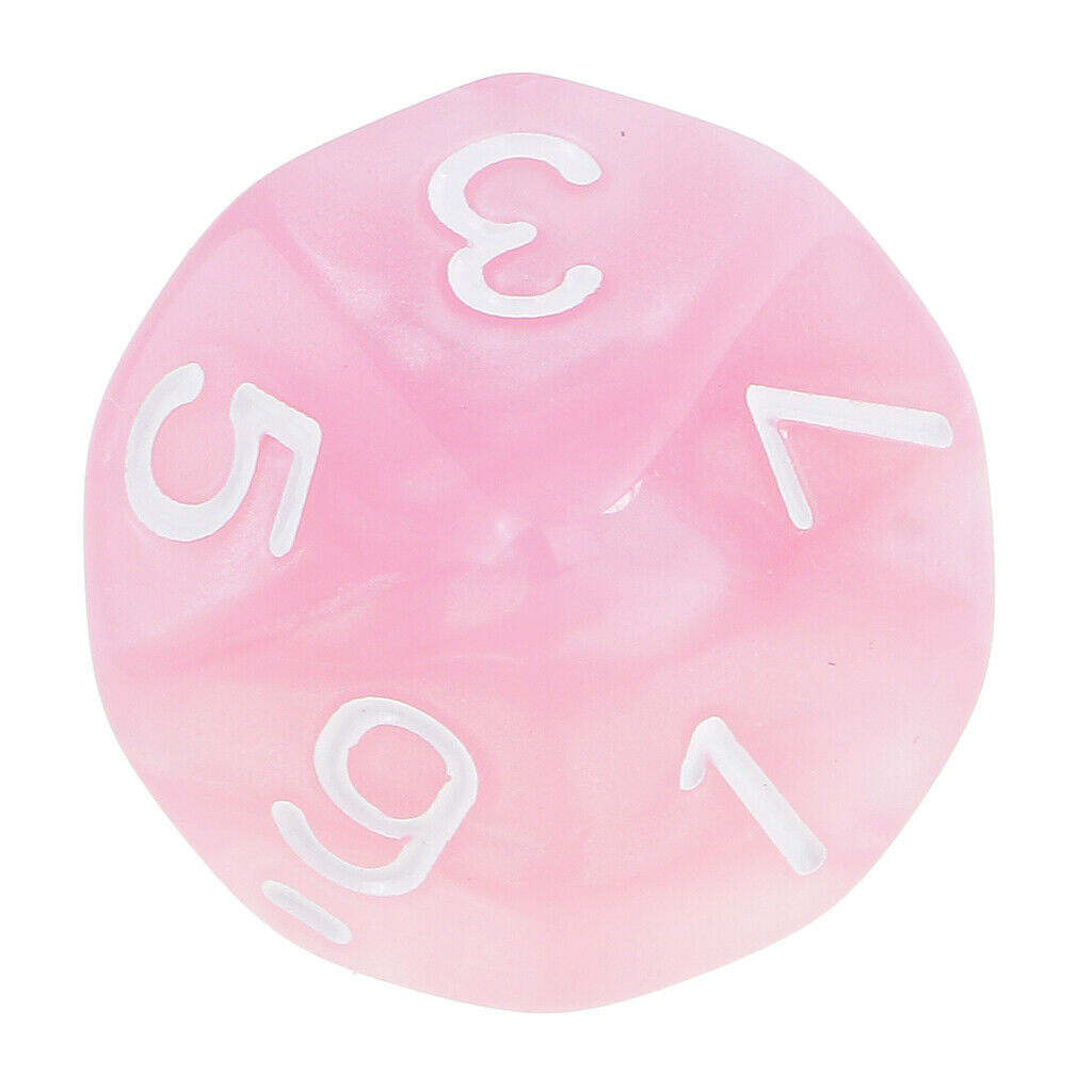 10pcs 10 Sided Dice D10 Polyhedral Dice for  Table Games - Pink, 16mm