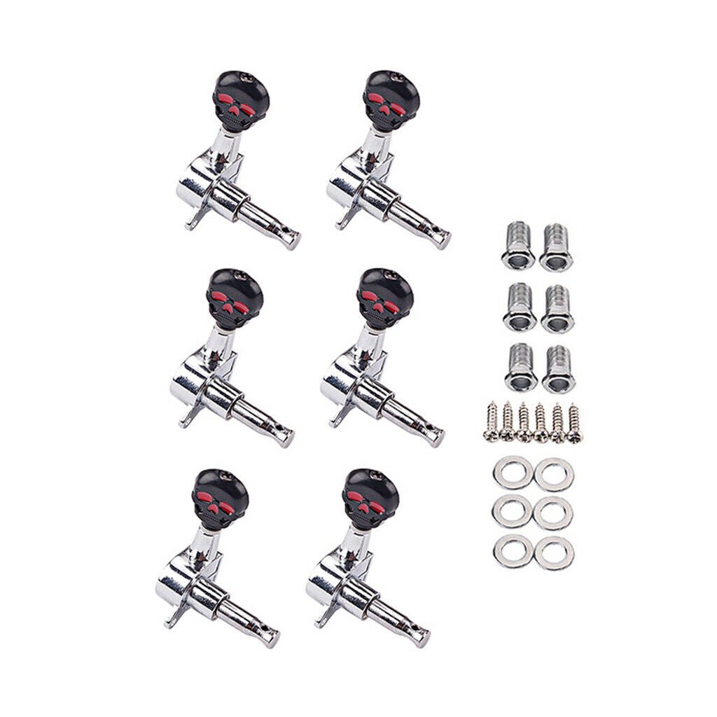 6R Enclosed Guitar Tuning Pegs Machine Heads for Folk Acoustic and Electric