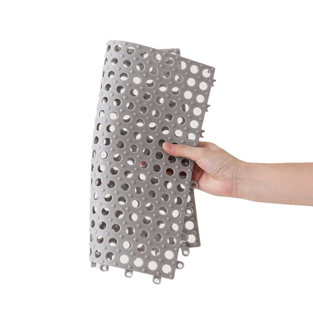 Pack of 6 PVC Bathtub Mat Splicing Hollow Tiles for Bathroom Swimming Pool