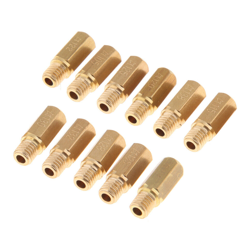 11pcs Hex Carburetor Main Jet Injectors Kit 105 115 118 120 122 125 128 130 132