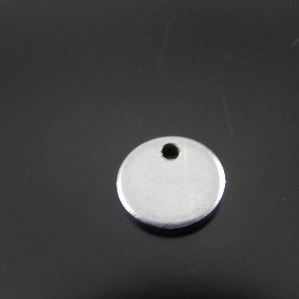 40x SilverTone Stainless Steel Round Blank Stamping Tags finding Pendants 8mm