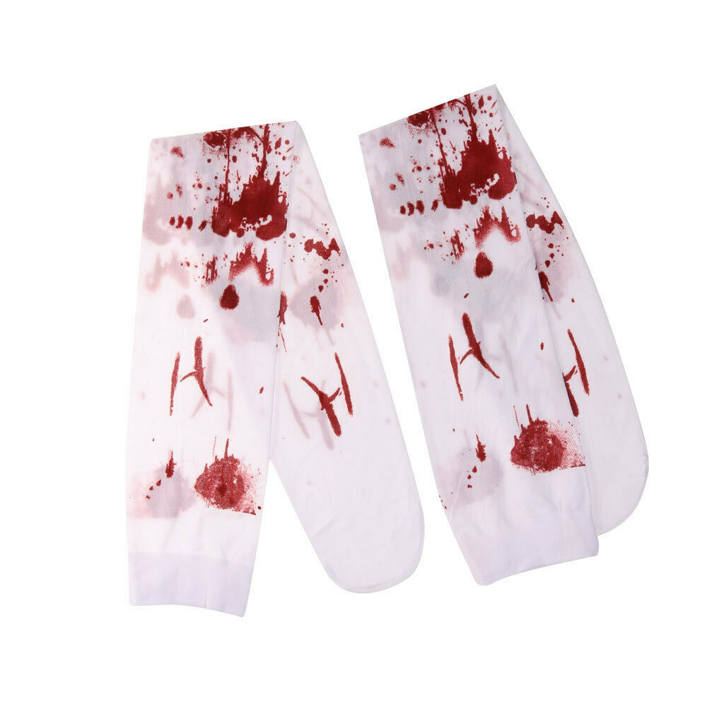 Fancy Party Halloween Bloody Blood Stain Hosiery Suit Thigh High Stockings