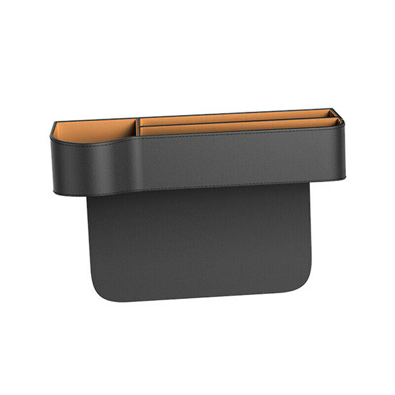 1PCS 2Layer Water Cup Holder PU Leather Storage Box Tray Car Seat Side Organizer