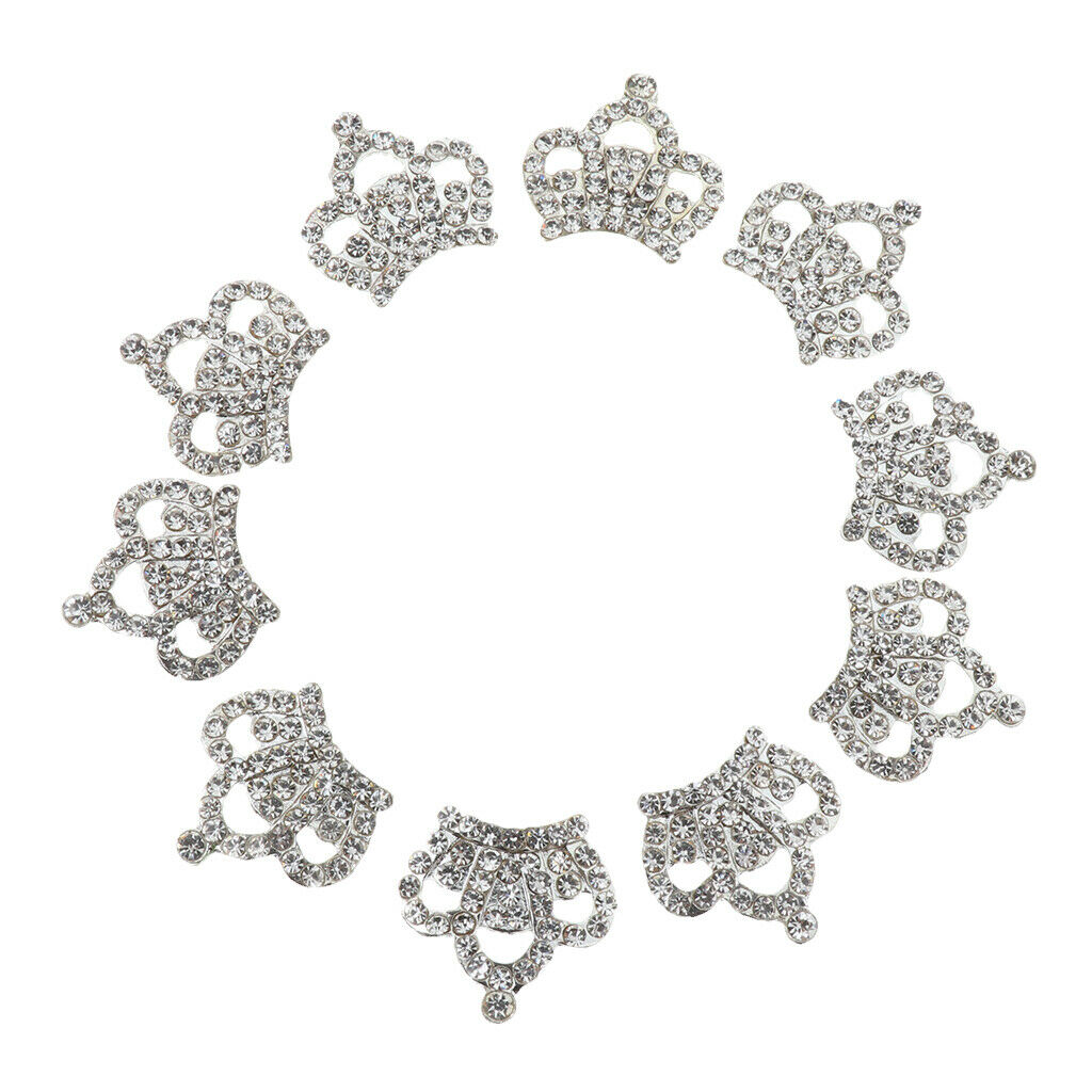 Rhinestone Crown Flatback Buttons Embellishments Crafts Craft Stick On
