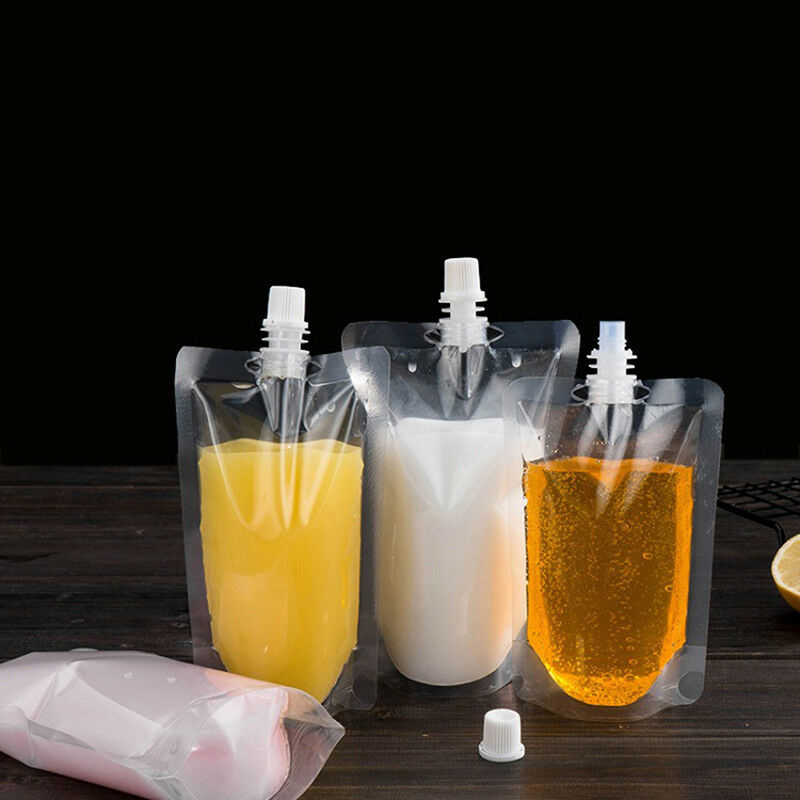 1PC 800ml DIY Plastic Transparent Cruise Drinks Pocket Flask Suction Fresh BagDD