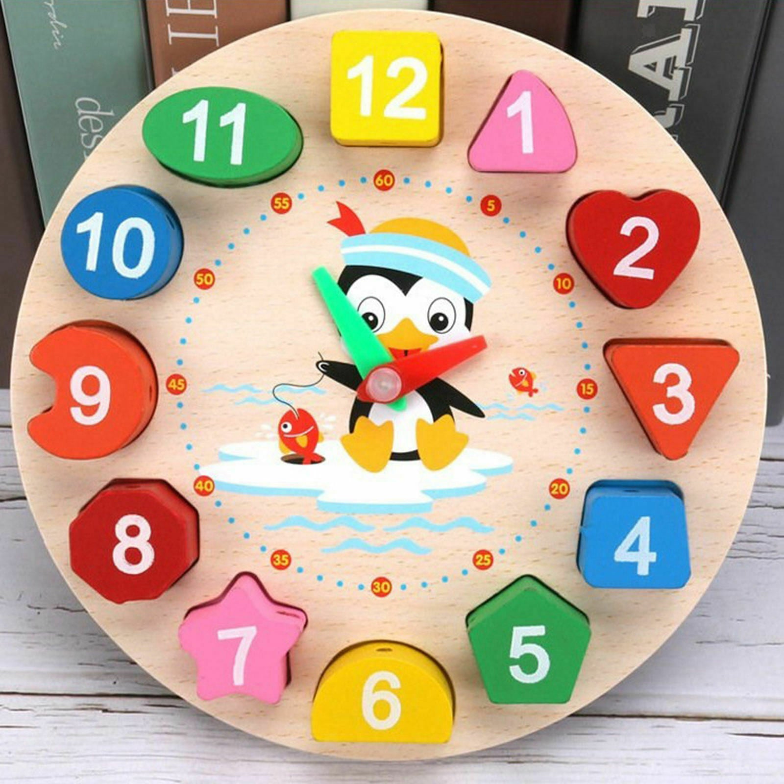 Shape Sorting Clock for Kids, Telling Time Game Learning Clocks Colors Shape