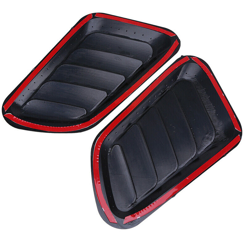 Universal Pair Black Air Flow Intake Bonnet Decorative Vent Hood
