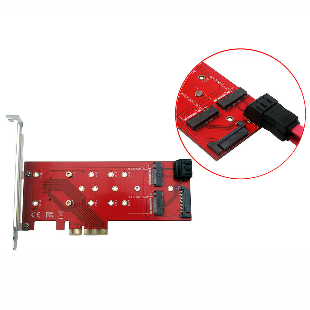 High Speed PCI Express PCI-E 4X to 3 port NGFF SSD + 2 port sata3 Expansion Card