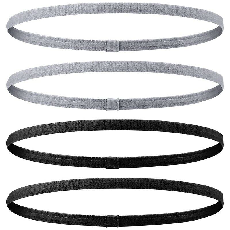4 Pcs Thick Non-Slip Elastic Sport Headbands Hair Headbands,Exercise Hair and W5