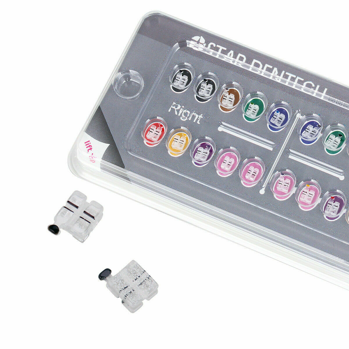 10 Kits Dental Orthodontic Ceramic Bracket Monocrystalline Roth.018" 345 Hooks