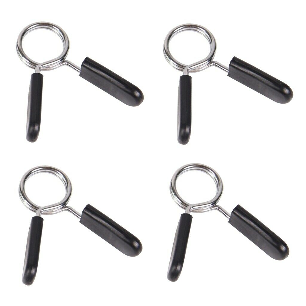 4 Pieces 25mm Bar Dumbbell Barbell Spring Clip Collars for Weightlifting